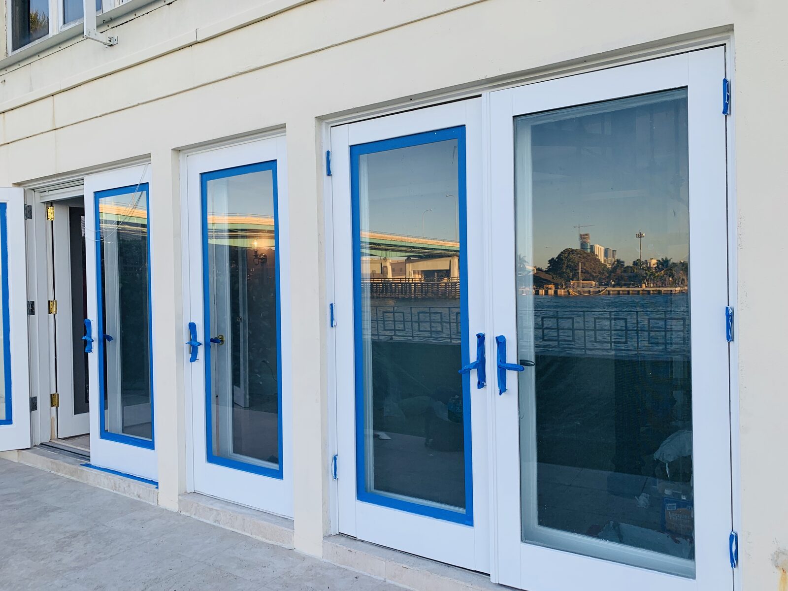 Waterfront impact doors installation