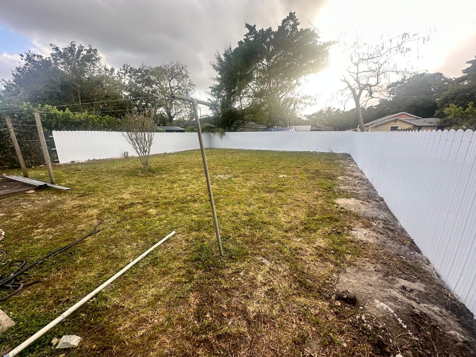 Corner view of new perimeter fence